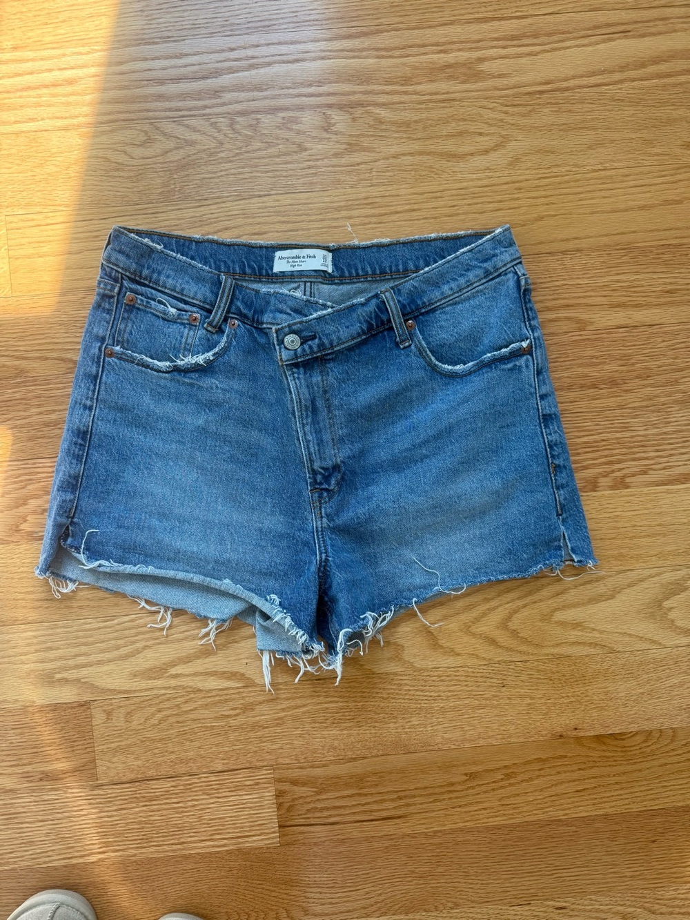 Abercrombie & Fitch Blue Distressed Denim Cutoff Shorts